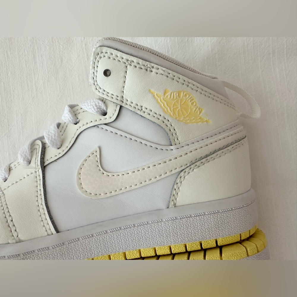 Nike Kids White and Yellow High-Top Sneakers